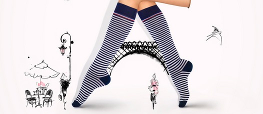 Chaussettes de contention femme motif marinière Sigvaris